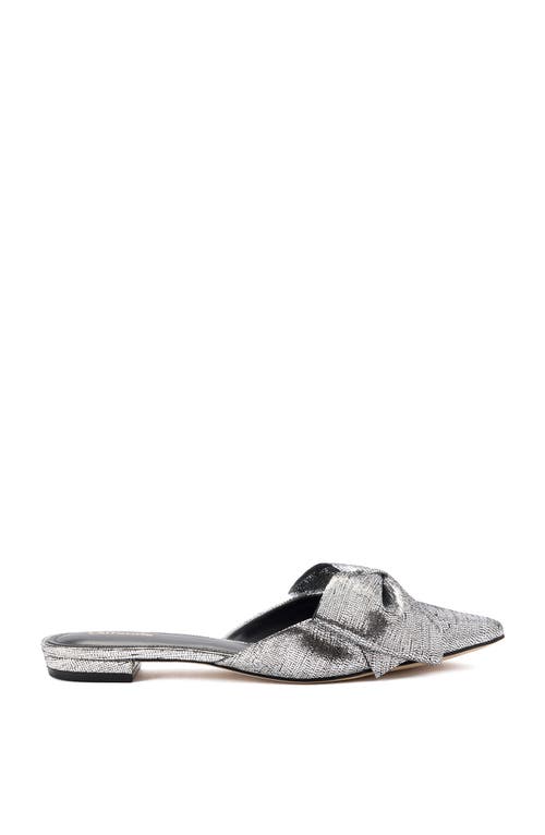 Shop Larroude Larroudé Elle Flat Mule In Silver