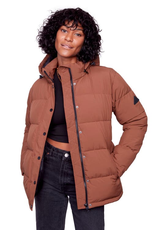 Alpine North Forillon Women's Vegan Down (recycled) Short Quilted Puffer Jacket In Maple