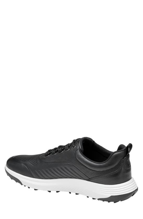 Shop Johnston & Murphy Amherst Gl1 Luxe Hybrid Waterproof Golf Sneaker In Black Waterproof Full Grain