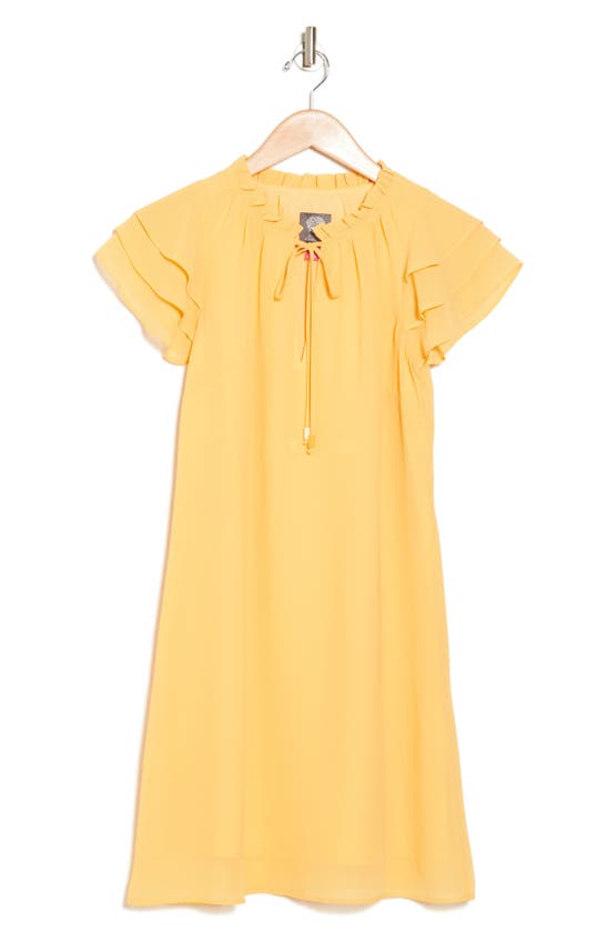 Shop Vince Camuto Float Tie Front Chiffon Shift Dress In Yellow