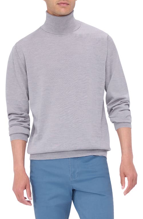 Bugatchi Sawyer Merino Wool Turtleneck Sweater In Platinum