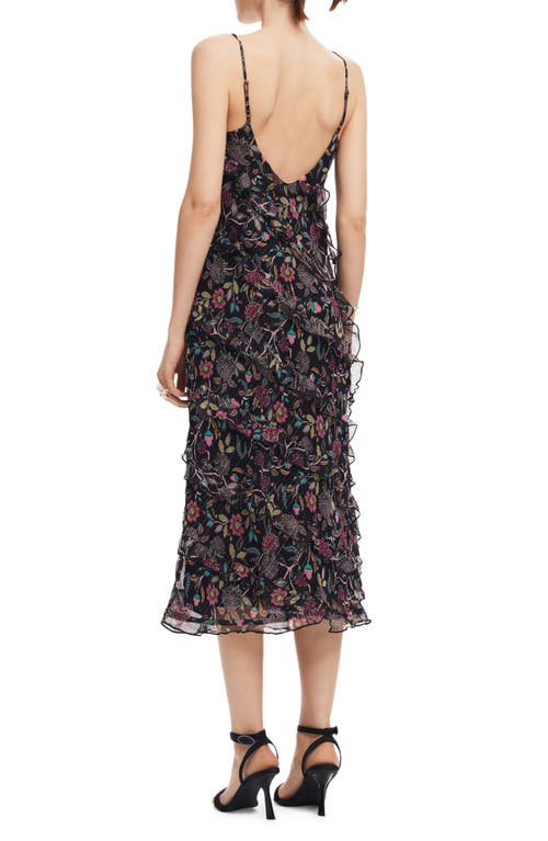 Shop Desigual Atlanta Metallic Slipdress In Black Multi