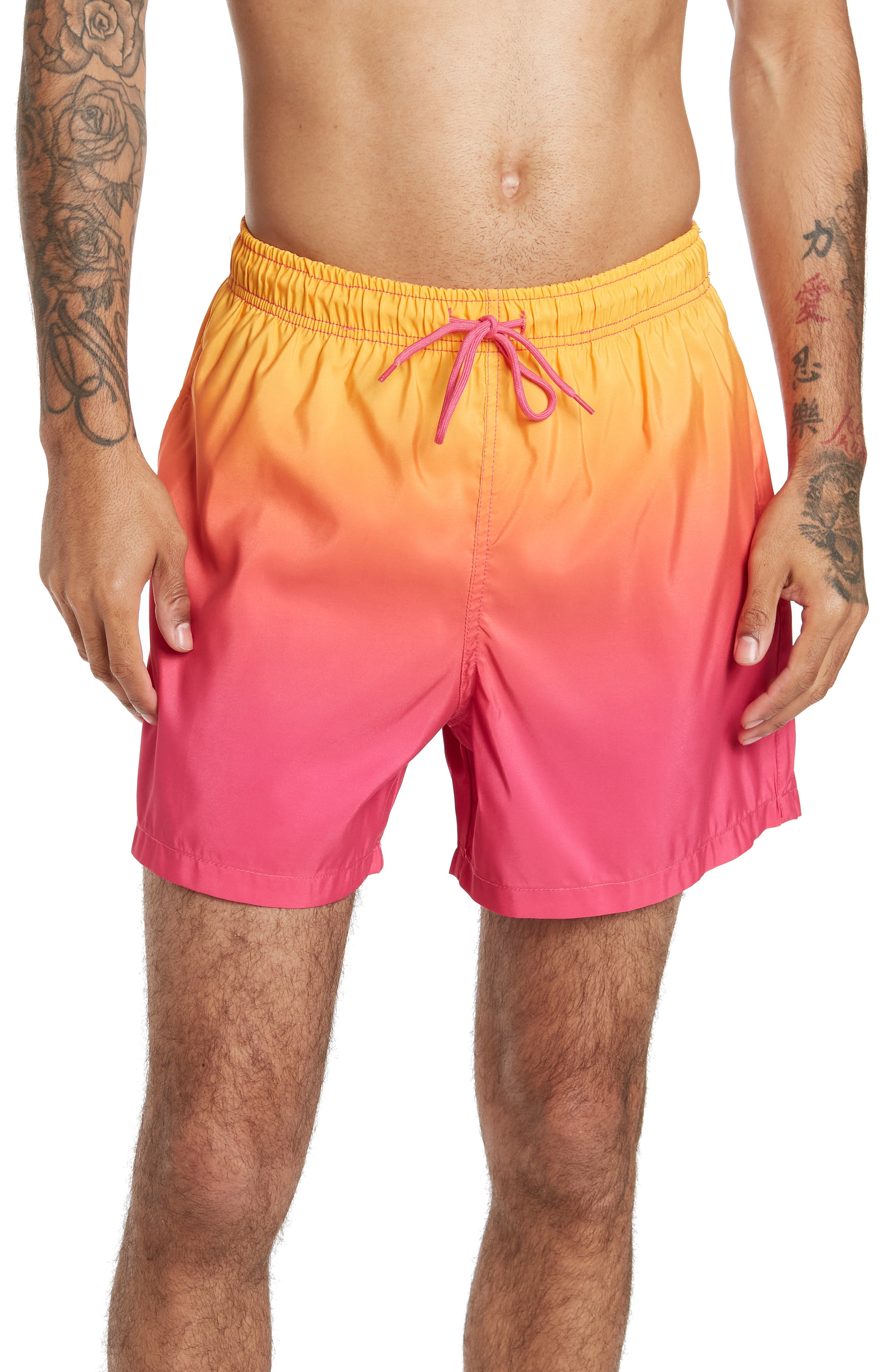 Mens Clothing Beachwear Swim trunks and swim shorts Moschino Synthetic Swim Trunks in Orange for Men 
