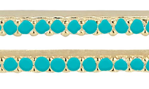 Chloe & Madison Chloe And Madison Turquoise Crystal Paper Clip Chain Necklace In Gold