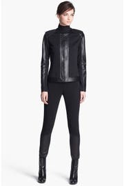 St. John Collection Leather Accent Ponte Knit Leggings | Nordstrom