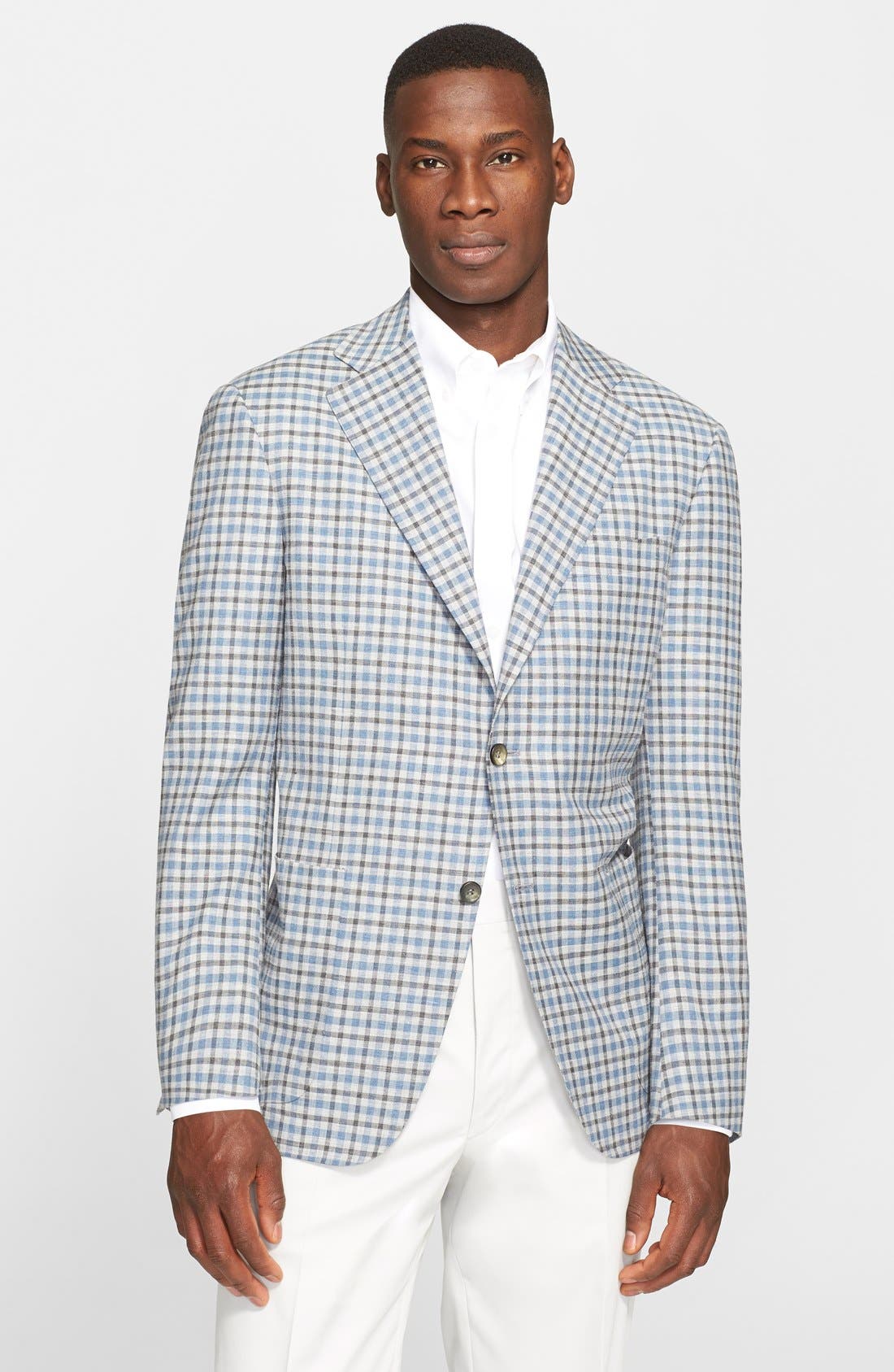 Canali Classic Fit Check Wool Blend Sport Coat Nordstrom