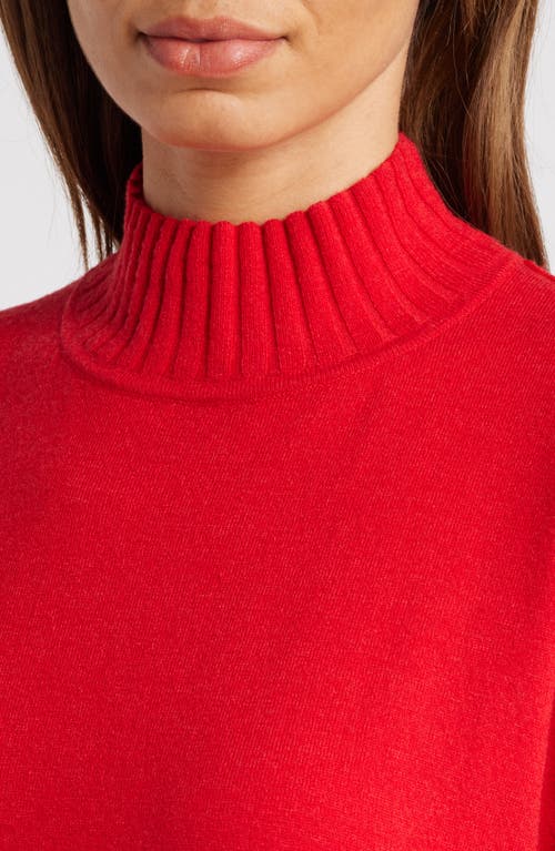 Shop Caslonr Caslon(r) Mock Neck Tunic Sweater In Red Goji