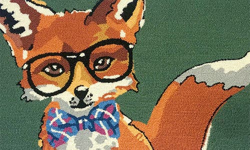 R16 Home Dapper Fox Door Mat In Green Multi