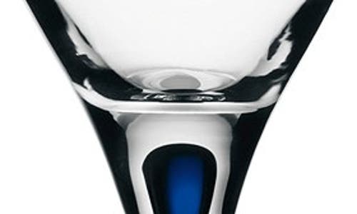 Orrefors Set Of 2 Intermezzo Blue Martini Glasses In Clear/blue