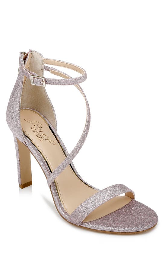 Jewel Badgley Mischka Diana Strappy Sandal In Pale Pink