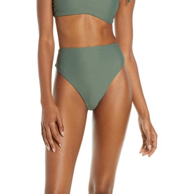 Chelsea28 Easy Retro High Waist Bikini Bottoms, Green