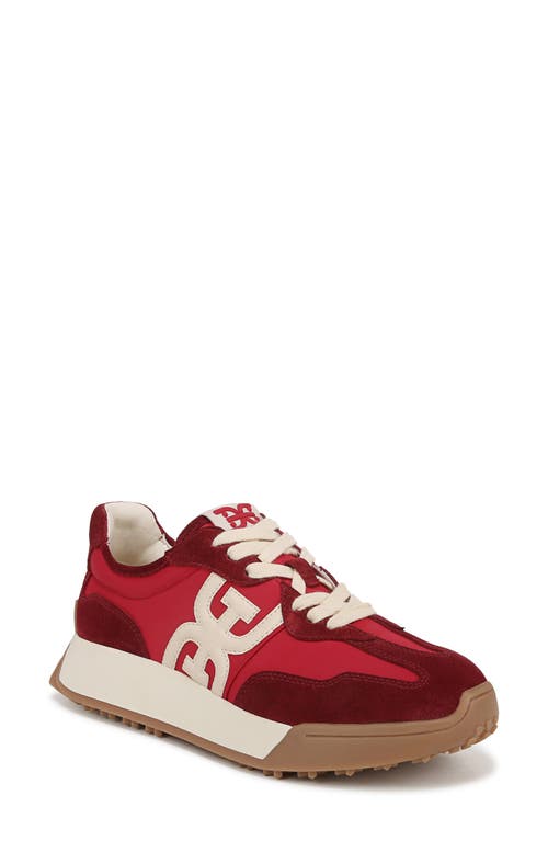 Sam Edelman Langley Sneaker In Deep Scarlet