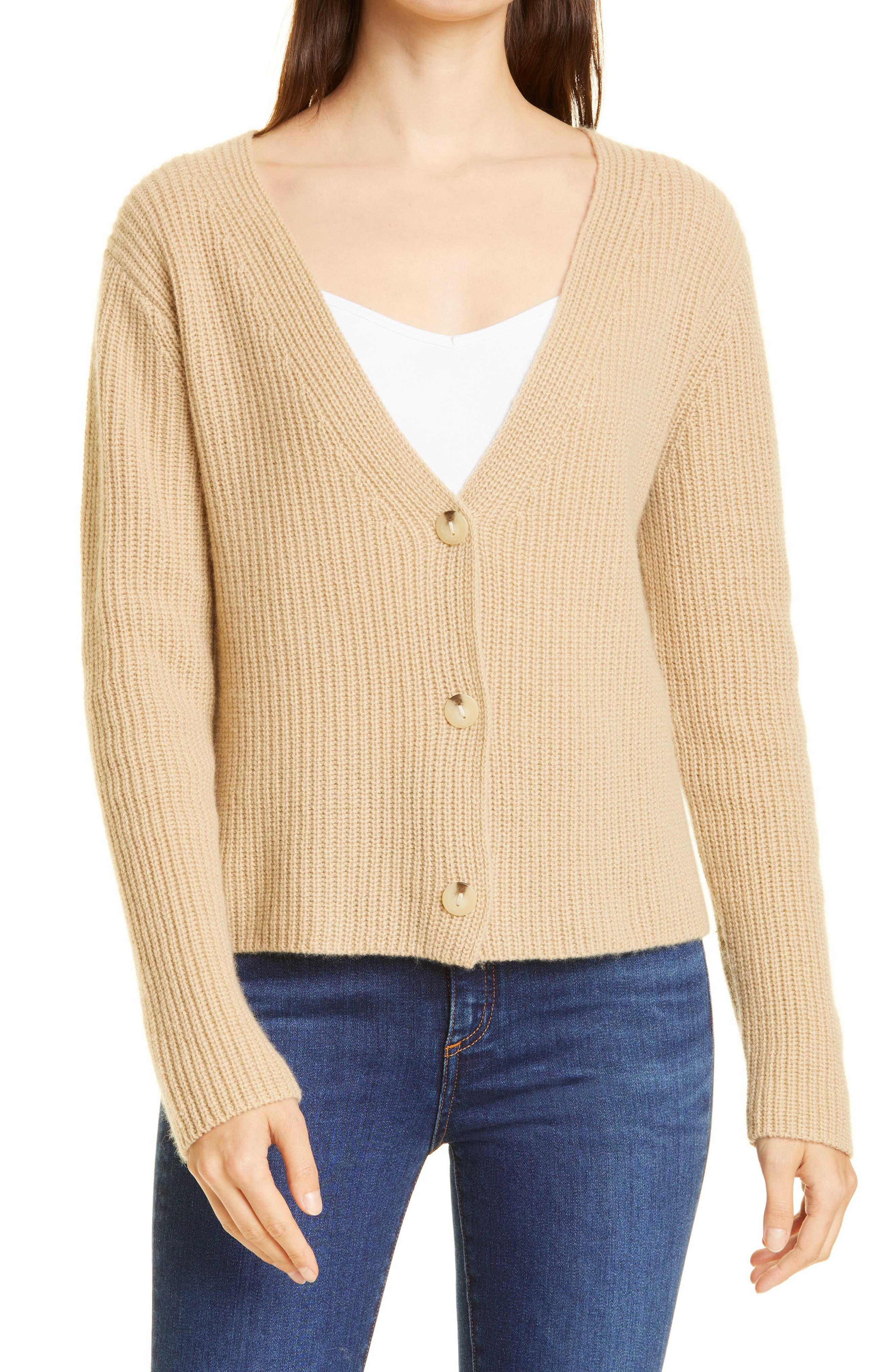 Vince Cashmere Shaker Rib Cardigan