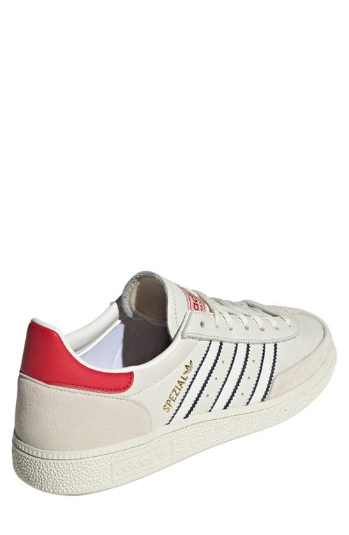 Shop Adidas Originals Adidas Gender Inclusive Handball Spezial Sneaker In White/indigo/scarlet