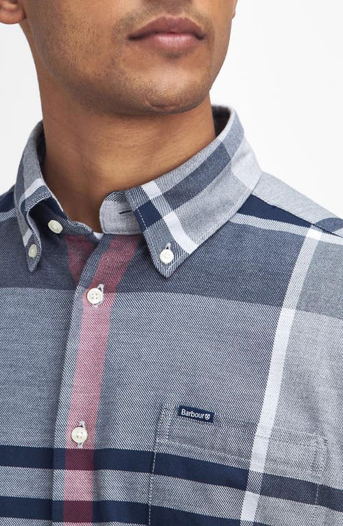 Shop Barbour Dunoon Plaid Slim Fit Button-down Shirt In Blue Granite