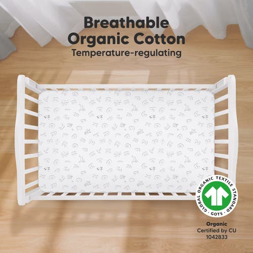Keababies Soothe Fitted Crib Sheet In Abc Land Cloud
