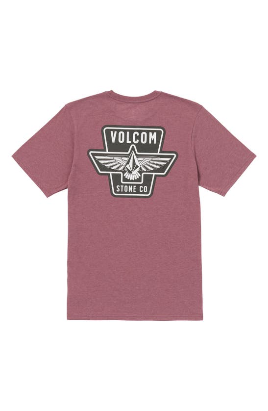 Shop Volcom Wing It Graphic T-shirt In Oxblood Heather