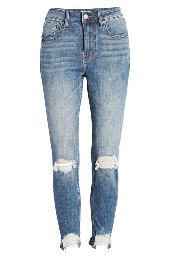 Shop Vigoss Ace Destructed Skinny Jeans In Med Wash