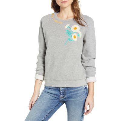 Lucky Brand Daisy Fresh Applique Sweatshirt, Grey