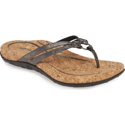 Aetrex Taylor Flip Flop, Grey