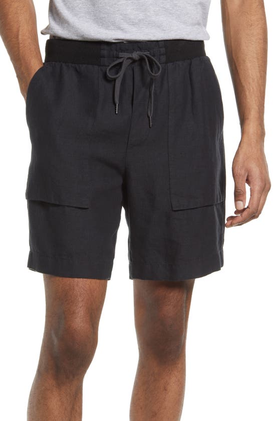 Vince Lightweight Hemp Shorts In Faded Black