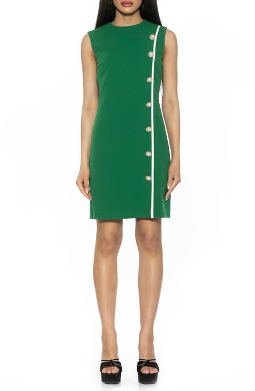 Shop Alexia Admor Stripe Detail Sleeveless Shift Dress In Green