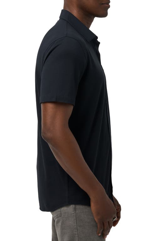 Shop Travismathew Sands Of Time Short Sleeve Stretch Button-up Shirt In Black