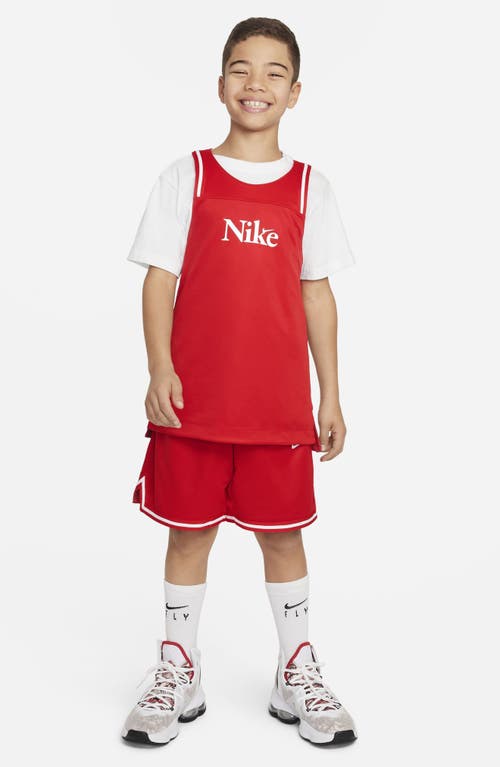 Shop Nike Kids' Reversible Performance Basketball Tank In University Red/white