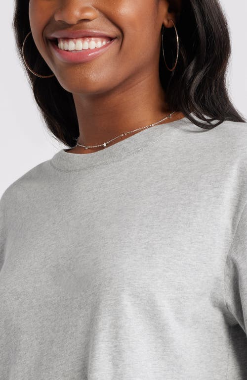 Shop Bp. Oversize Crewneck Crop T-shirt In Grey Heather