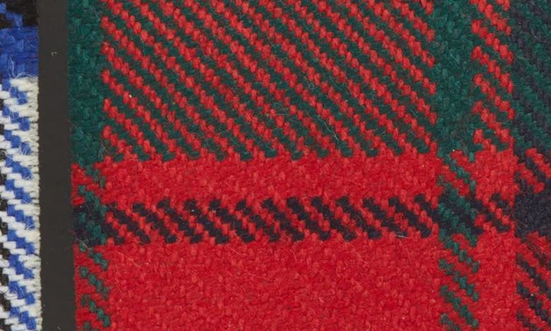 Comme Des Garçons Tartan Patchwork Zip Wallet In Red