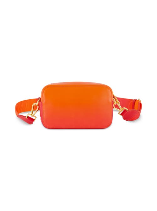 Mac Duggal Ombre Leather Crossbody Camera Bag In Sunset Ombre