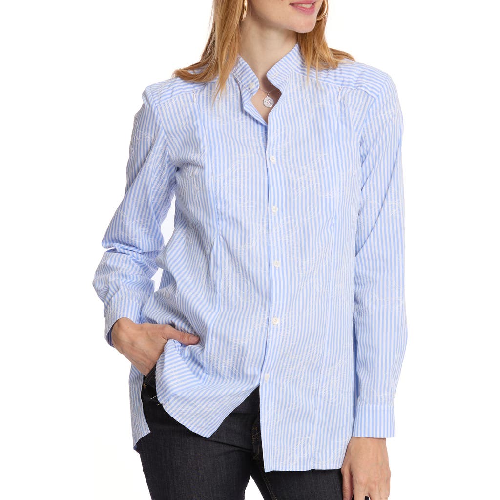 Cache Coeur Camille Maternity And Nursing Shirt In Blue