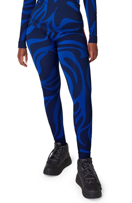 Sweaty Betty Animal Print Base Layer Leggings Blue Flow Jacquard at Nordstrom,