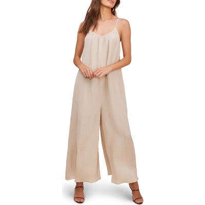 Astr The Label Suraya Wide Leg Jumpsuit, Beige