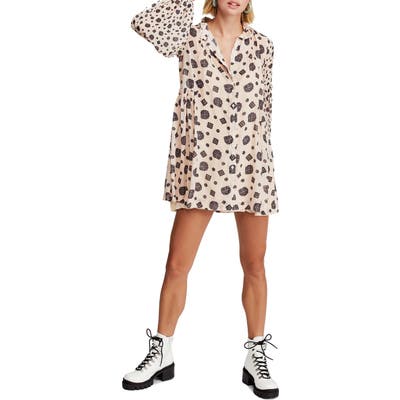Free People Turn Turn Long Sleeve Minidress, Ivory