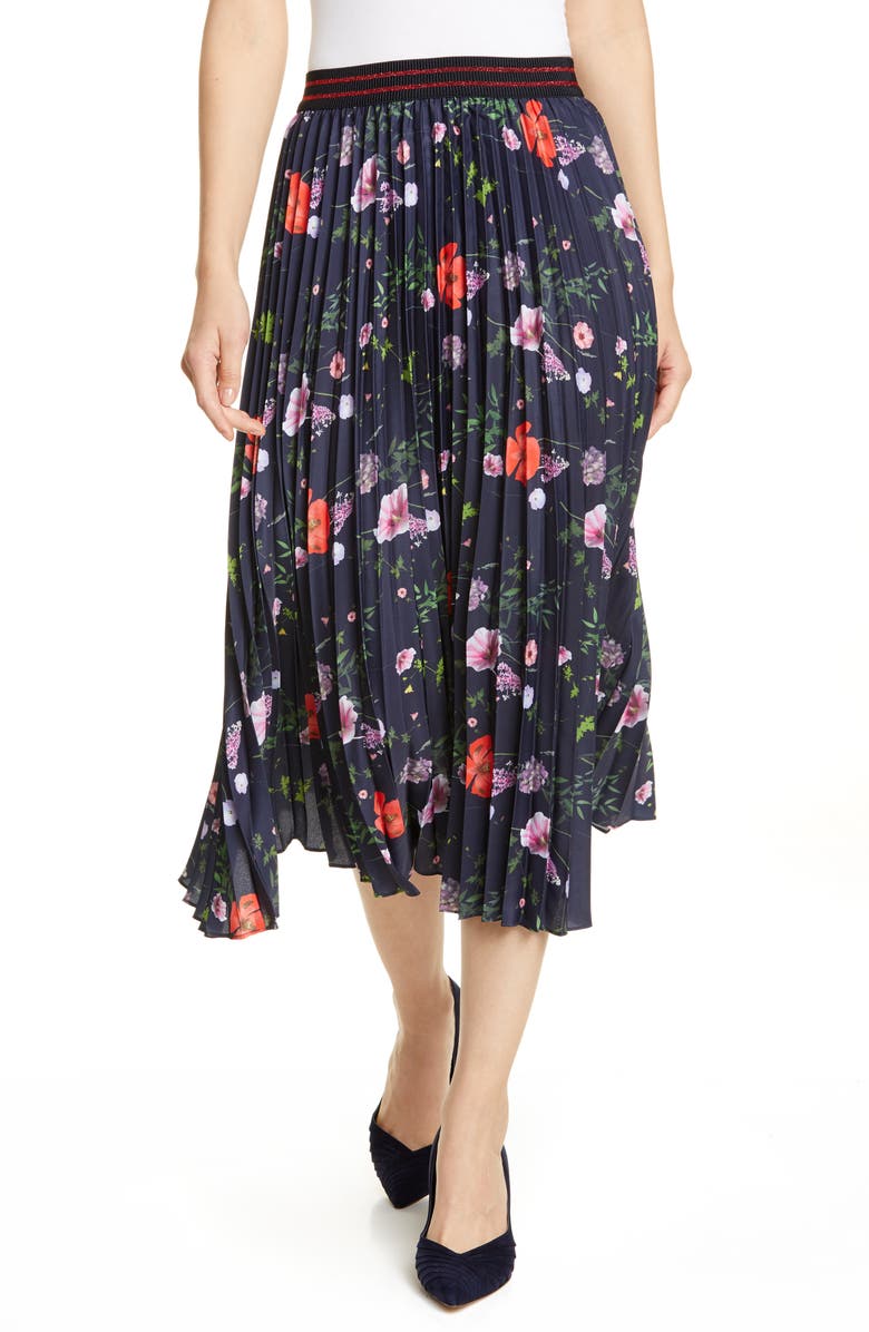 Ted Baker London Hedgerow Pleated Floral Skirt | Nordstrom