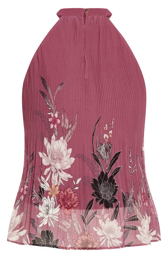 Shop City Chic Tiffany Floral Print Sleeveless Top In Roseberry Botanic Br