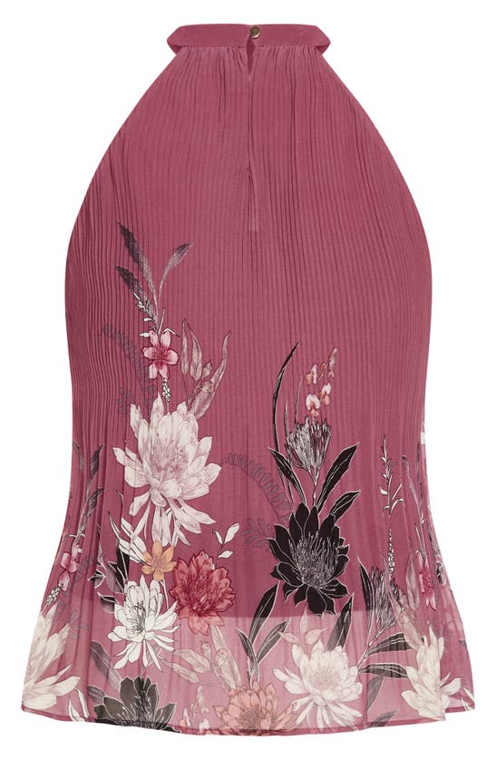 City Chic Tiffany Floral Print Sleeveless Top In Roseberry Botanic Br