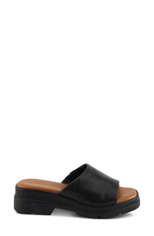 Shop Spring Step Fire Island Platform Slide Sandal In Black