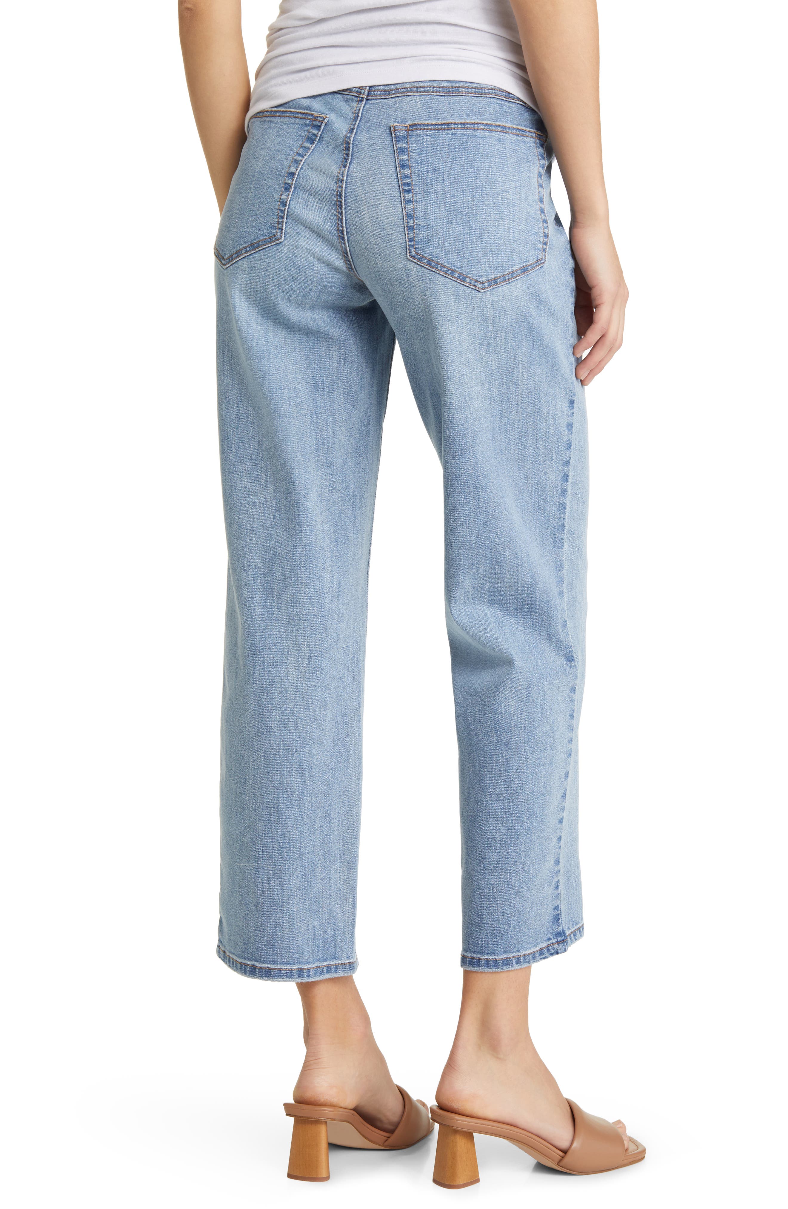 1822 Denim Over the Bump Dad Straight Leg Maternity Jeans Nordstrom