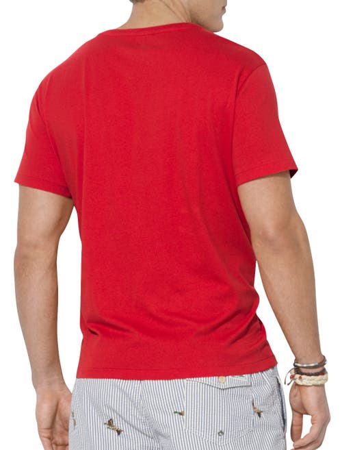 Shop Polo Ralph Lauren Classic Fit V-neck T-shirt In Red