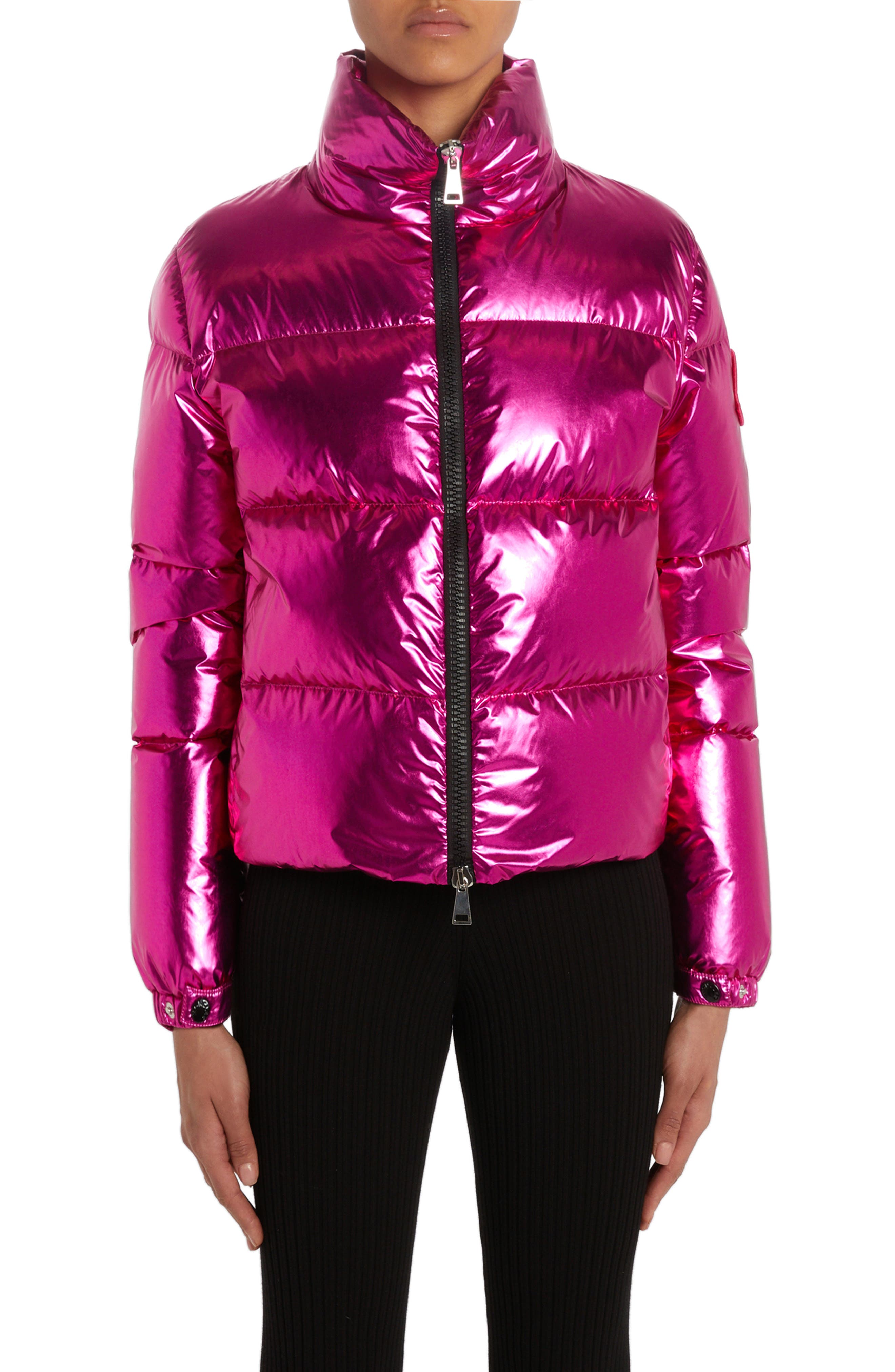 Meuse Metallic Down Jacket in Silver - Moncler