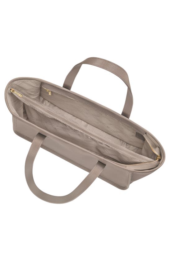 Longchamp Le Foulonné Leather Shoulder Tote In Turtledove