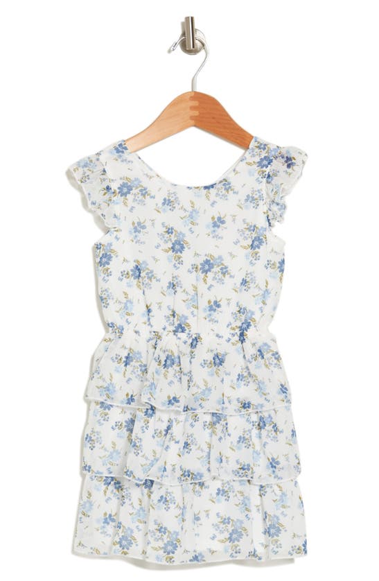 Shop Lily Bleu Kids' Floral Tiered Dress In Ivory