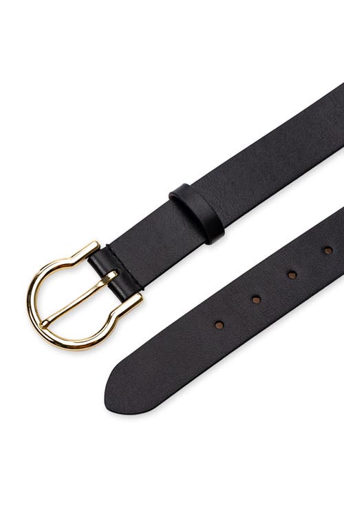 COLE HAAN COLE HAAN HINGED BUCKLE LEATHER BELT 