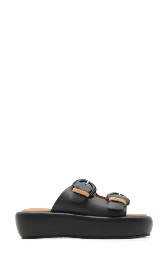 Shop Gentle Souls By Kenneth Cole Theresa Platform Slide Sandal In Black Leather