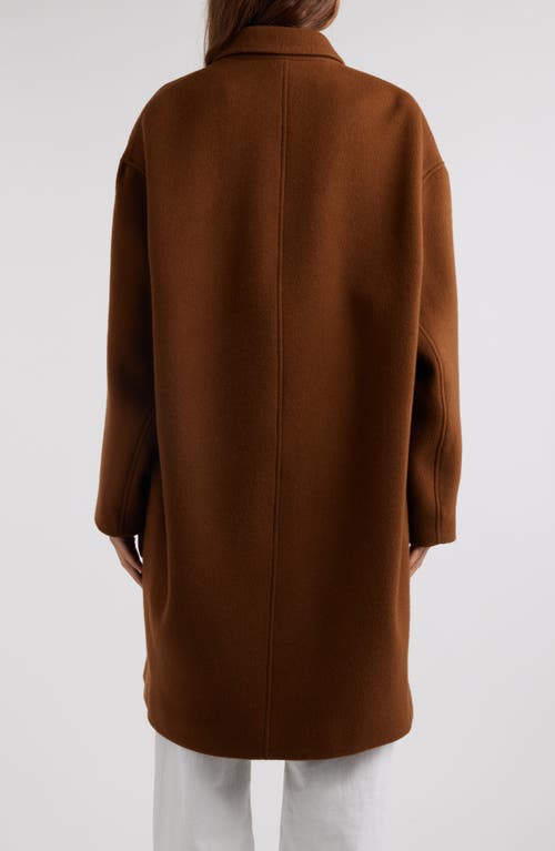 Shop Isabel Marant Efegozi Double Breasted Wool Blend Coat In Brown