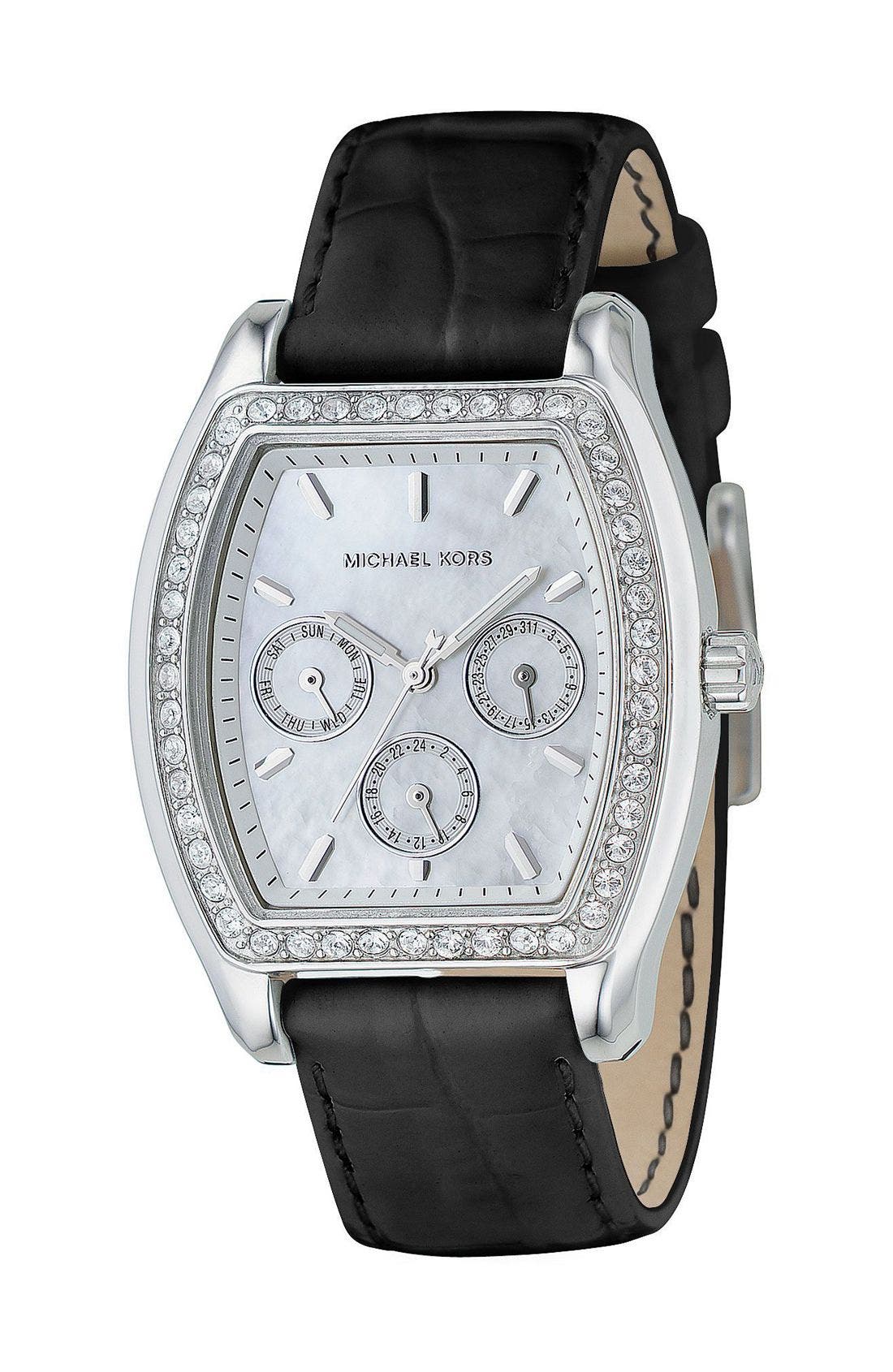 michael kors ladies leather watch