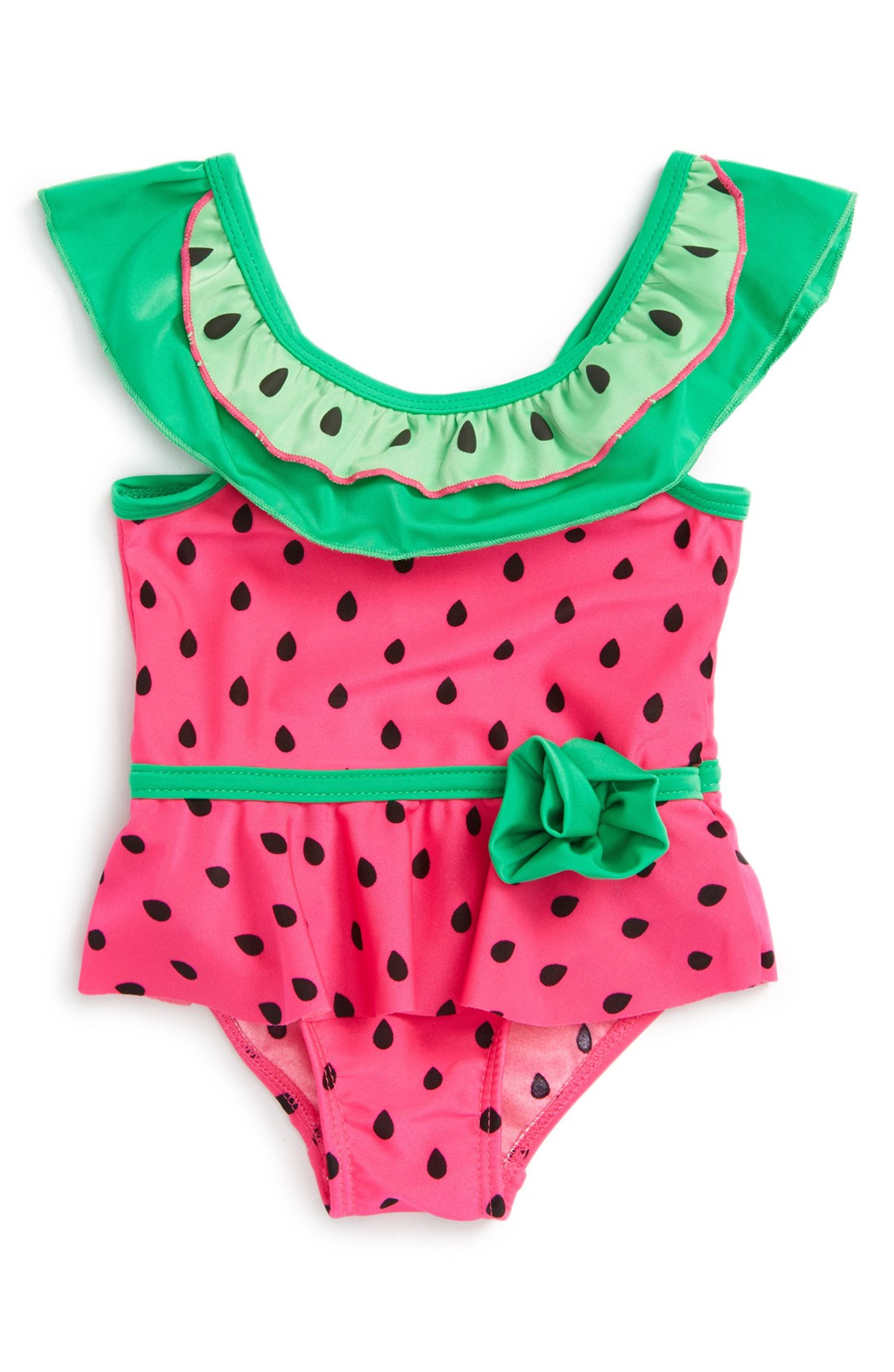 Sol Swim Watermelon Print One-Piece Swimsuit (Baby Girls) | Nordstrom