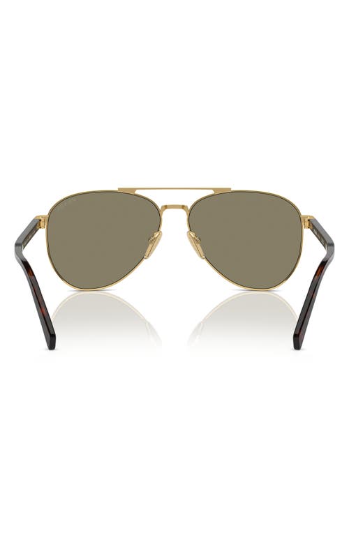 Shop Prada 58mm Pilot Sunglasses In Gold/lite Brown